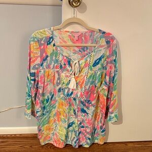 Lilly Pulitzer Colorful Women's top with Tassel